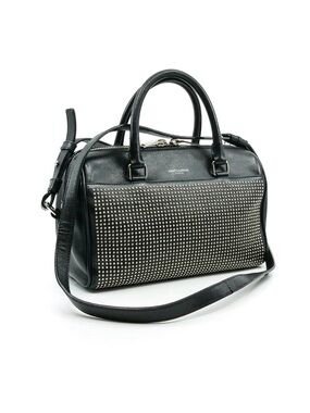 Saint Laurent Black Studded Leather Baby Duffle bag